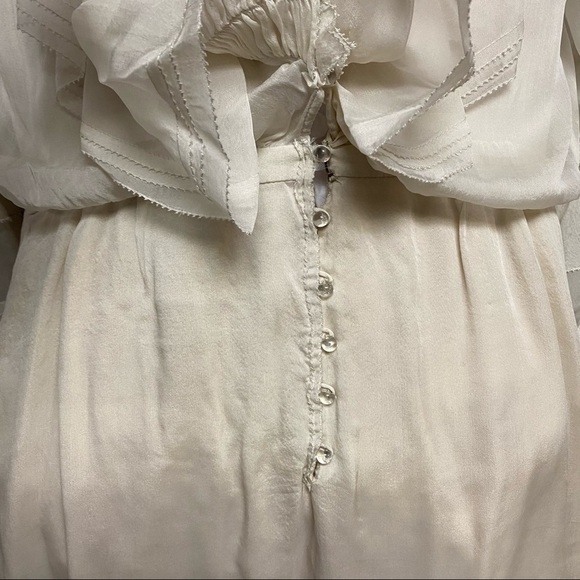 Zac Posen | Silk Ruffle Ivory Cream Dress Size 8 - Picture 11 of 12